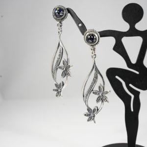 Marcasite Flower Dangle Earrings