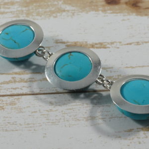 Faux Turquoise Sterling Silver Bracelet