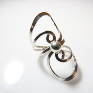 Spiral Long Ornate Sterling Silver Ring