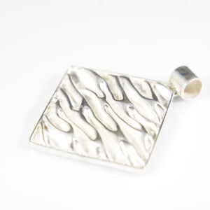 Rhombus Corrugated Sterling Silver Pendant