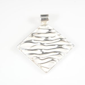 Rhombus Corrugated Sterling Silver Pendant